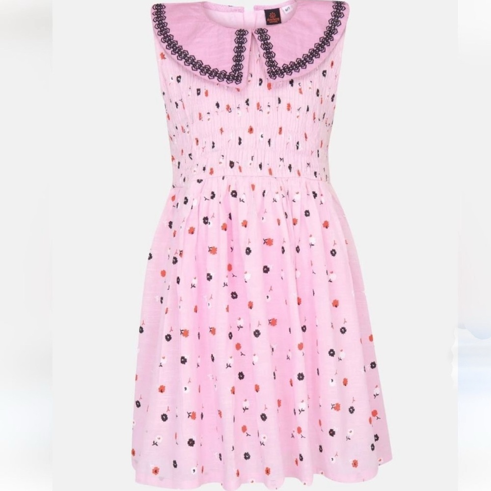 Pink Kids Dress with Embroidered Details
